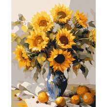 1 Set Sunflower Personalized DIY Digital Oil Painting Kit, Birthday Gift Puzzle Set, No Painting Experience Required, Can Be Used As Wall Art, Easy To Complete Exquisite Artwork, Size 40x50cm - Mustard Yellow - View 19