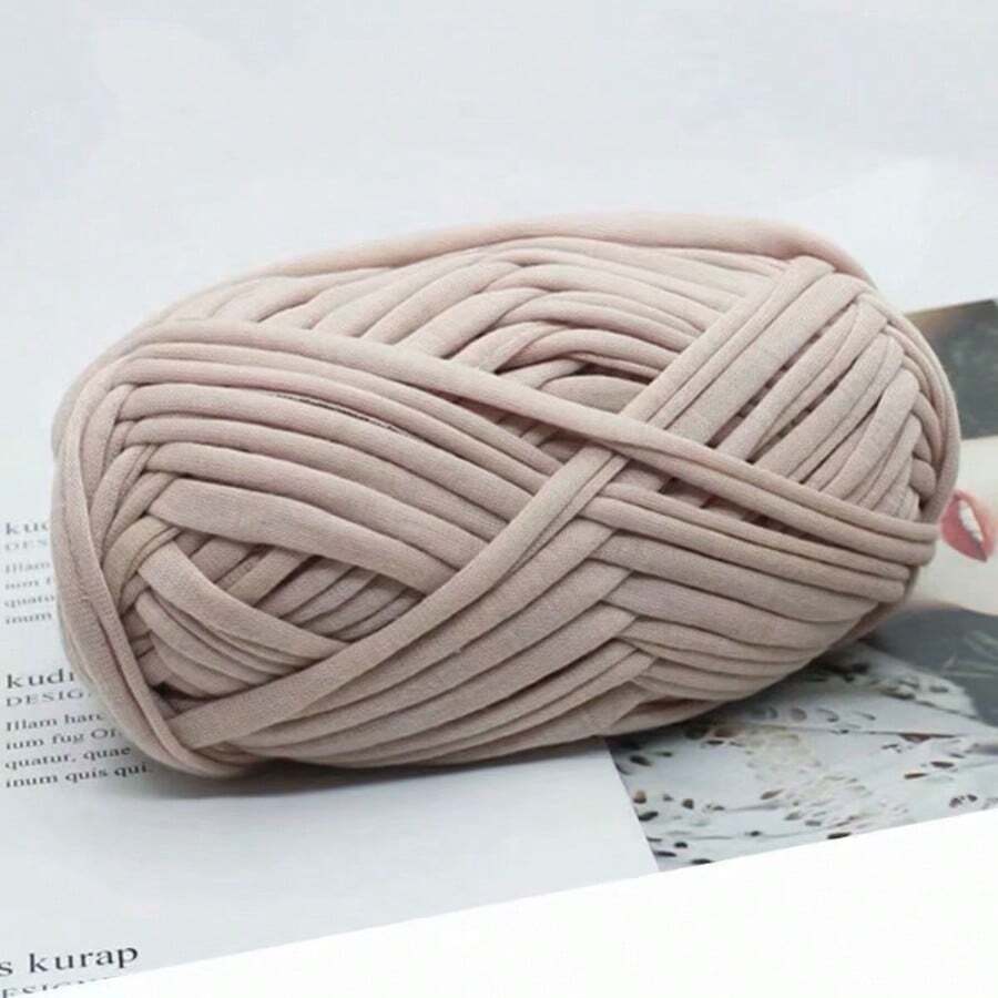 1pc Multi-Color Fabric Strips Handmade Woven DIY Bag, Toy, Shoes, Carpet, Storage Basket Cord - Beige - View 1