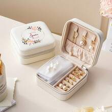 1pc Personalized Jewelry Box, Customized Necklace Box For Travel, Christening Gift, Godparent Necklace Box, Souvenir Box, Valentine's Day Gift Box, Jewelry Box