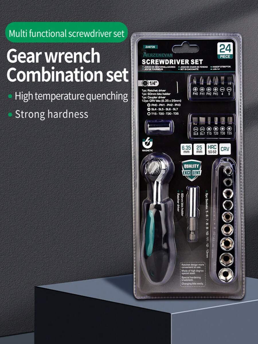 扳手套筒组 - 扳手/钻头夹/套筒/钻头，适用于汽车维修和DIY项目，手动工具，套筒和套筒扳手套装 - 彩色 - 查看 1