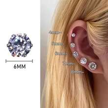 Magnetic No-Pierce Stud Earrings For Women Men Y2K Vintage Crystal  Punk  Magnet Clip Earrings Non Piercing Jewelry Decor - A-03 - 查看 6