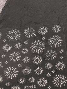 4 Pieces Of New Year Fireworks Glitter Nail Art Stickers - DIY Art Design Of Dazzling Fireworks And Snowflakes For Valentine's Day And New Year's Day, Suitable For Women's Daily Life, Weddings, And Holidays. Disposable Self-Adhesive Back Adhesive Nail Art Stickers With A Simple And Luxurious Theme Style, Easy To Stick Nail Decoration Stickers