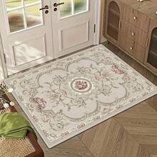 1pc Vintage British Style Floral Pattern Carpet. Velvet Fabric, Approx. 850g, 0.6cm Thick. Wear-Resistant, Anti-Slip, Easy To Clean. Available In Multiple Sizes. Suitable For Kitchen, Living Room, Dining Room, Bedroom, Balcony, Bathroom, Study And Other Scenarios. An Ideal Choice For Home Decor. - Multicolor - View 9