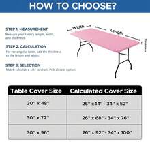 Fitted Tablecloth For 6 Foot Rectangle Tables-6 Pack Pink Elastic Outdoor Picnic Table Cover-Spandex Stretch Folding Table Cloths 6 Ft For Camping Dining Room Patio Kitchen Banquet Party,30''x72''|6Pack,Pink - 粉色 - 查看 8