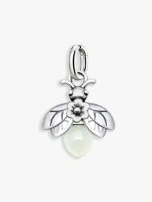 1件简约独特925纯银萤火虫吊坠，DIY饰品，精致圣诞礼物，男女皆宜