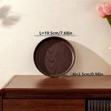 1个木纹圆形托盘，可用于盛放食物、水果、咖啡、茶、甜点、早餐、西餐、斋月菜肴的盘子或杯子。 - 彩色 - 查看 12