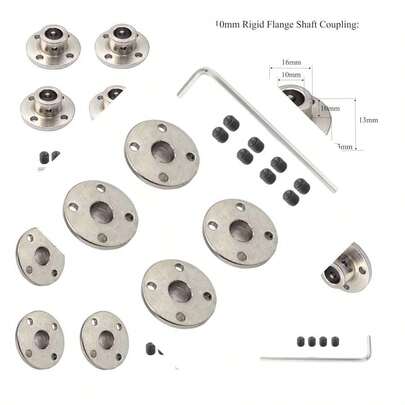 DIY Model Motors Coupler Rigid Flange Shaft Couplings With High Hardness Metal, Comes With Hex Wrench And Screws