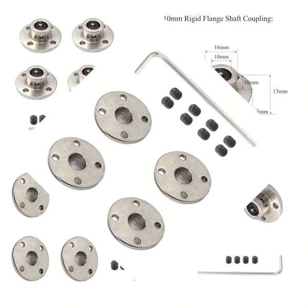 DIY Model Motors Coupler Rigid Flange Shaft Couplings With High Hardness Metal, Comes With Hex Wrench And Screws