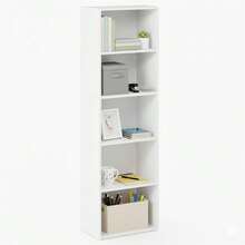 WALPLUS 5 Tier Reversible Color Open Shelf Bookcase Tall And Functional Storage Shelf For Books And Decor White - White - View 3