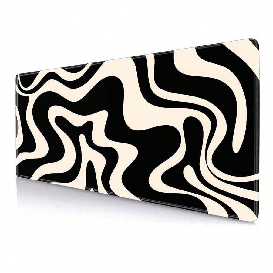 IMAYONDIA Black White Swirl DeskMat, Abstract Ink Liquid Waves Extended Gaming  Pad Large, Retro Abstract Pattern Big  Pad, Long Computer Keyboard  Mat For Home Office Work 31.5x11.8 - Xoáy Đen Trắng - Xem 1
