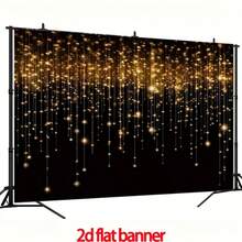 1 bucată de material textil elegant pentru fundal auriu strălucitor - design luxos negru auriu strălucitor, material poliester, nu necesită electricitate, foarte potrivit pentru nunți și petreceri - Multicolor 3 - Vizualizare 4