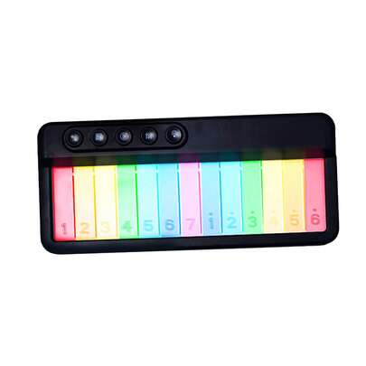 Elektronische piano met 13 toetsen, licht en kleuren: draagbare muziekdoos met instelbaar geluid en licht, ideaal muziekinstrument voor beginners.