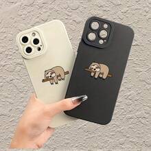 A TPU Phone Case Featuring A Sloth Design Sleeping On A Branch, Compatible With Iphone 11 Through 17, Including XS, XR, X, 7, 8, 12, 13 Plus, Pro Max, And SE Series. The Precise Cutouts Make It Ideal As A Gift For Couples Or Friends During Holidays,Suitable For IPhone17 Air - 白色 - 查看 7