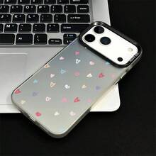 Mini colorful hearts This stylish and comfortable large-hole IMD acrylic phone case is an ideal gift for friends and family. It is compatible with for  17/16/15/14/13/12/11/X/XR/7/8, for OPPO,for , for VIVO, for , for Xiaomi, for Honor, and for  models, including Plus, Pro, Max, and SE versions. It's the perfect gift for holidays such as Christmas, Valentine's Day, and New Year. - Negro - Ver 6