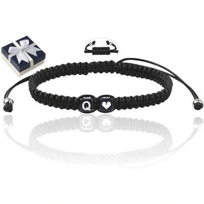 Pulseras personalizadas con iniciales, Pulsera ajustable, Pulsera para parejas, Pulseras