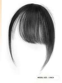 千禧发夹假发，侧刘海，自然前额假刘海，无缝薄顶假发