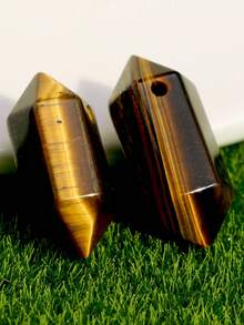 2件装彩色天然石六角柱吊坠DIY首饰制作配件 - 20*9mm 绿东陵玉&粉晶&紫水晶&白石英&红玛瑙&黄水晶&青金石&虎眼石，适合制作手链、项链和耳环 - 彩色 - 查看 14