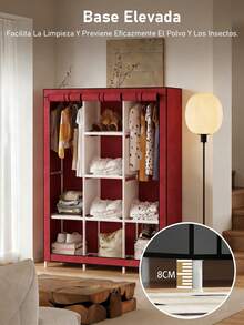 Closet Armable Ropero Rack Guardaropa Recamara Organización, Bonito, Práctico Y Resistente. Armario Plegable Organizador de Ropa,navidad - Gris - Ver 7