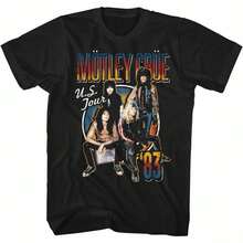 Motley Crue US Tour 83 Black Adult T-Shirt - 黑色 - 查看 1