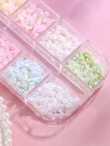3D亚克力花朵美甲装饰品，镶嵌水钻、白色珍珠、金色珠子，混合美甲装饰，适合DIY美甲，美甲配件，美甲用品，美甲装饰品 - 彩色 - 查看 5