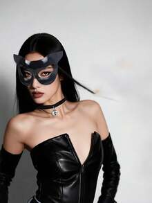 2pcs/Half-Face Masks For Festival Role-Playing Parties, Black Peacock Feathers, Theme Party Carnival, Various Masquerade Balls, Costume Props. - Black - View 4