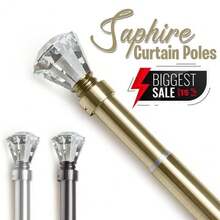 Premium Plain Adjustable Curtain Rod - 70x120cm Extendable 60mm Classic Finial Easy DIY Install Rod - LAMP DESIGN CHROME - View 5