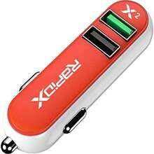 Rapid 2 Port Car Charger for  with Fast Charging Feature - Mandarina - Ver 2