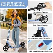 Kick Scooters, Foot Scooters - Màu xanh nhạt - Xem 7