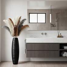 Floor Vase, 27.5 Inches 70cm, 2.3FT Tall Large Floor Vase, Sturdy, Luxury, Textured, Vessel For Decorative Branches Dried Flowers, Tall Vase For Decor, Resin Black - Cao Đen - Xem 8