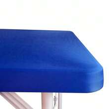 Cocktail Elastic Square Tablecloth Fitted Spandex Stretch Square Table Covers Blue Table Topper 36x36 Inch,36inchx36inch(Square),Blue - Blue - View 4
