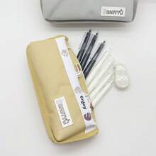 1个多功能双层铅笔盒，大容量简约文具袋，学生文具袋（毛绒学生文具袋），返校季，学习用品，铅笔盒，背包 - 彩色 - 查看 2