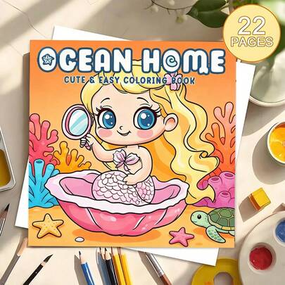 Whispers Of Mermaid's Ocean Nook: A Coloring Ode To Underwater Sweet Charm,(22-Page Upgraded Thick Paper) Coloring Book, Valentine's Day, Birthday, And Other Festivals. Painting And School Supplies, Books, Coloring Books, Halloween, Back-To-School Gifts, Colorful Books, Adults, Christmas Gifts, Art Supplies, Art Supplies, DIY Creative Leisure, Graffiti Art Books.