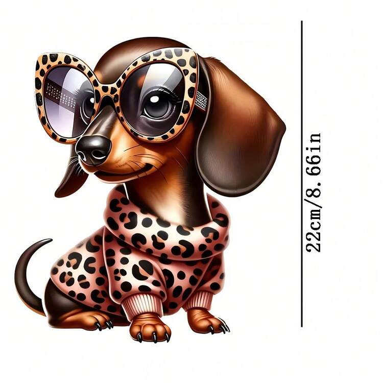 1pc/2pcs/3pcs Dachshund Dog Heat Transfer Stickers - Mixed Color Vinyl Heat Press Decals For T-Shirts, Jeans, Masks, Backpacks - DIY Seasonal Decoration, Home Decor, Holiday Apparel Customization, Easy To Apply, Durable Home Decor - Multicolor - View 2