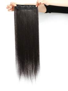 渐变金色直发夹式接发片 4 片/套 时尚灰色/灰色双层真人发接发片 自然黑棕色无缝贴合发片 夹式假发片，适合头发稀疏人群 - 彩色 - 查看 5