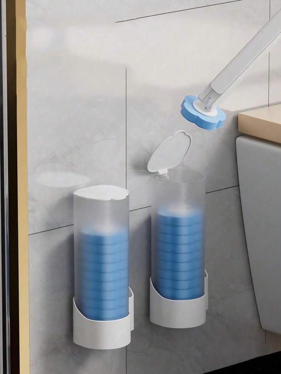 1 Set Disposable Toilet Brush With Replaceable Cleaning Head, Wall-Mounted Toilet Cleaning Brush With 360° Flexible Deep Cleaning, Multi-Functional Bathroom Cleaning Tool Set For Toilet And Daily Bathroom Cleaning