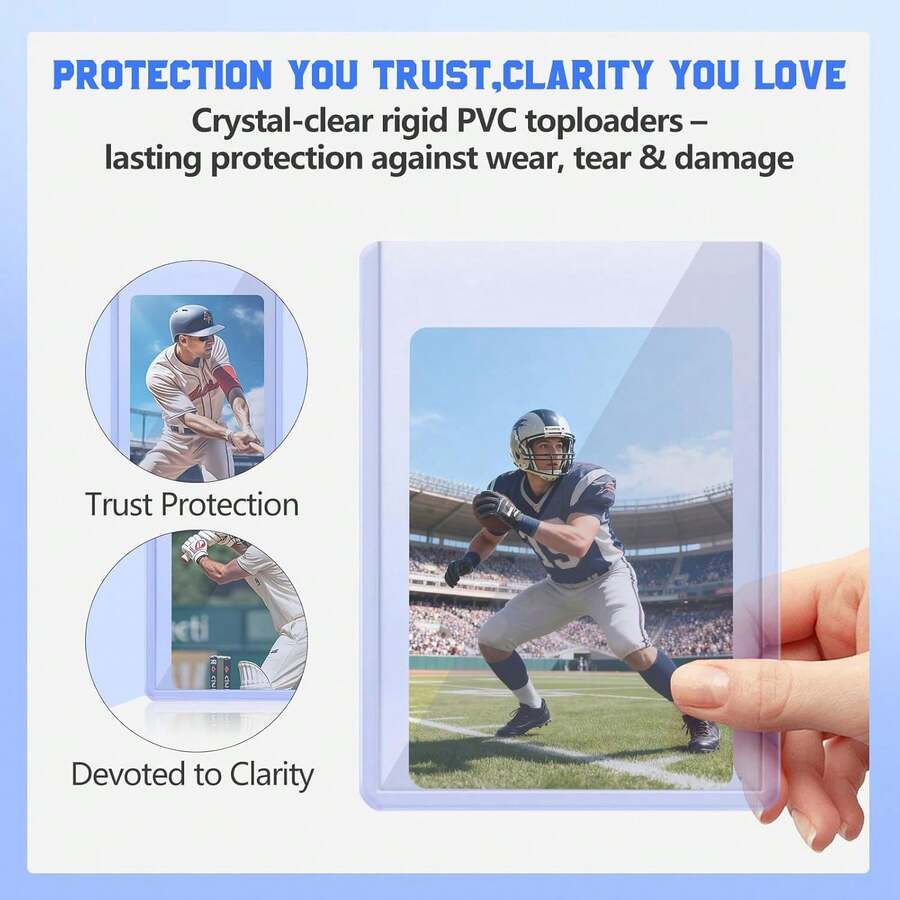 25 Pcs Protective Thick Toploaders For Trading Cards Up | Rigid Card For Memorabilia & Collectibles - Multicolor - View 1