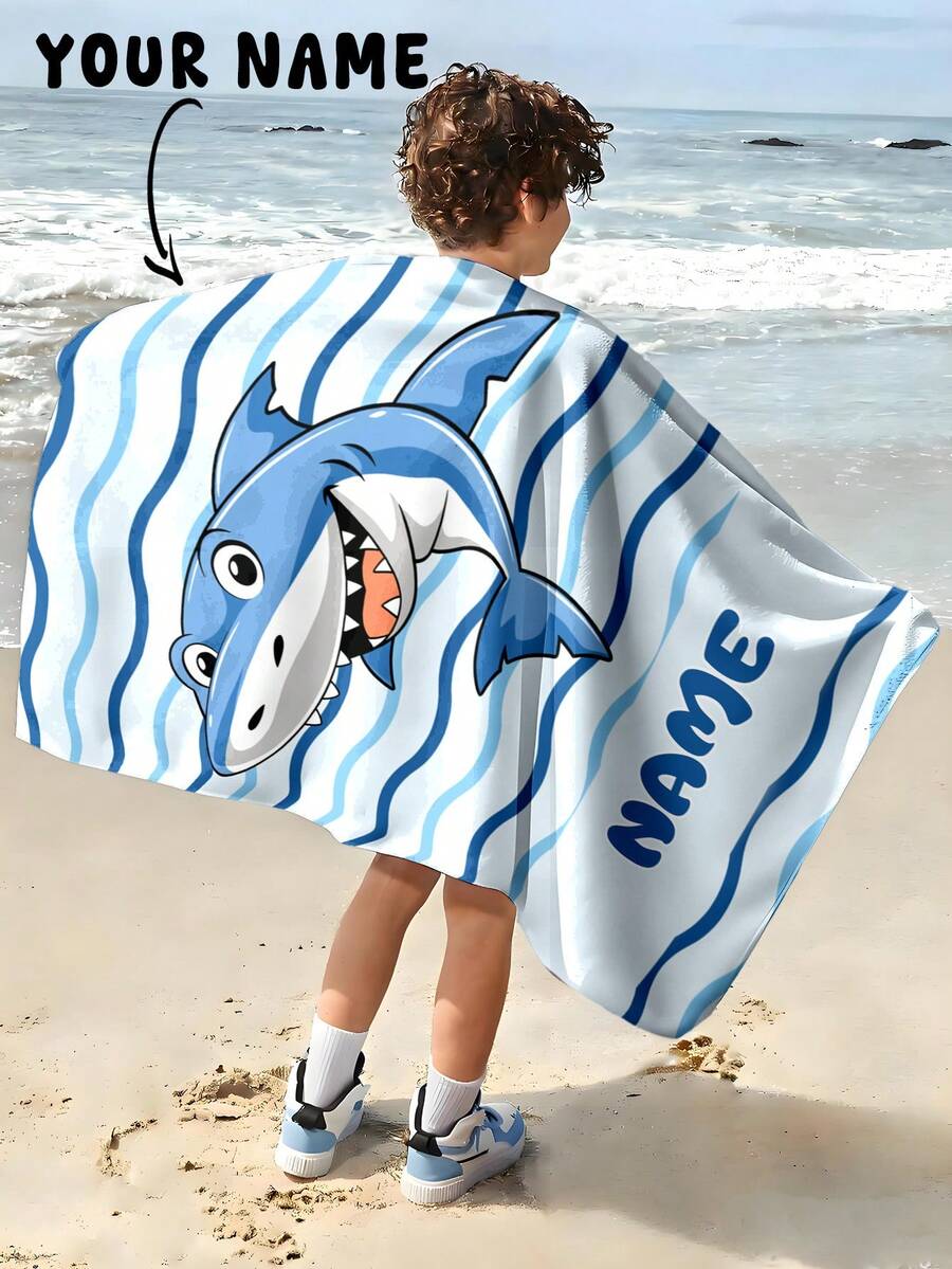 1pc Customized Bath Towel, Beach Towel, Kids Towel, Pool Towel, Bathroom Towel, Vacation Gift, Beach Towel, Outdoor Travel, Beach Essential, Beach, Pool, Bathroom, Swimming Hall, Carry-On, Personalized Bath Towel, Personalized Beach Towel, Pool Towel, Bath Towel, Girls Beach Towel, Boys Beach Towel, Vacation Gift, Beach Towel, Wedding Couple Commemorative Gift, Valentine's Day/Birthday Gift, Friend/Couple/Family/Pet - Multicolor - View 1