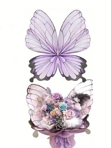 20 piezas de papel de regalo con mariposas y flores de colores - Papel de seda decorativo multiusos, adecuado para ramos, bodas y ocasiones especiales - Multicolor - Ver 9