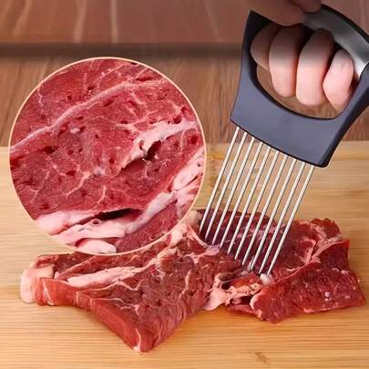 Stainless Steel Onion Fork, Meat Needle, Meat Fixing Clip, Lemon Slice Fixing Tool, Multi-Function Meat Slicer