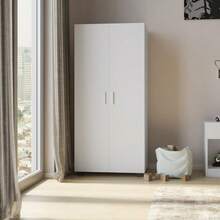 Kids 2-Door Wardrobe - Grey - View 6