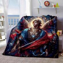 Christian Style Christ Faithful Pattern Printed Large Archangel Design Seasonal Universal Lunch Office Small Throw Blanket For Family And Friends Gift,  Halloween Christmas Gifts - Multicolor - View 4