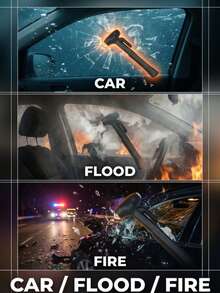 1pc Multi-Function Car Safety Hammer, Tungsten Steel Head, High Hardness, Can Easily Break Glass. Used To Break Car Window Glass And Cut Seat Belts. Hidden Cutter Can Quickly Cut Seat Belts. A Powerful Window Breaking Tool.