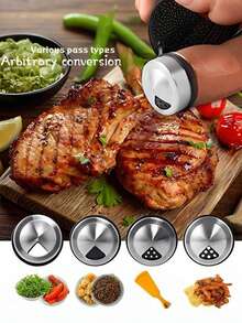 [US-Based Shipping]12JAR Set Large Capacity Revolving Spice Rack Tower - 360° Rotation, Organizer Storage For Kitchen, Spice Stand Holder, Spinning Countertop Herb And Spice Rack Organizer With 12 Glass Jar Bottles Set. Lead-Free, Polished Metal, Glass Containers - Space-Saving Kitchen Organizer With 12 Glass Spice Refill Jars For Cabinet Countertop (Spices Not Included). Adjustable Outlet Size, The Cap Has Three Kinds Of Discharge Ports And It Can Be Rotated According To The Particle Size, And The 360°Rotation Can Be Switched At Will. Large Bottle Mouth, Easy And Convenient When Filling The Seasoning, Will Not Spill Easily, Dustproof And Moisture-Proof, Good Airtightness.They Are Easy To Clean, And Can Be Thrown On The Dishwasher So You Don't Have To Scrub Again. - 彩色 - 查看 5