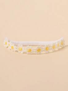 2条婴儿雏菊装饰尼龙无缝弹力发带，适合婴幼儿（0-1岁）日常佩戴、派对、摄影、节日、情人节、婚礼等场合。 - 彩色 - 查看 5