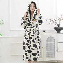 Women's Printed Robe, Kimono, Long Robe, Loungewear, Bathrobe, Bathrobe & Skirt Set (Shower Cap + Headband + Skirt) For Bathroom, Pool, Travel, All Seasons - Multicolor - View 19