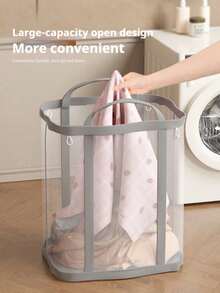 1 giỏ đựng quần áo gấp gọn, túi mua sắm siêu thị, túi du lịch ngoài trời, giỏ đựng quần áo lưới bật mở, giỏ đựng quần áo có tay cầm chắc chắn, thích hợp cho phòng giặt, phòng tắm, ký túc xá hoặc du lịch, giỏ đựng quần áo, phụ kiện phòng giặt, dụng cụ nhỏ trong phòng tắm. - Nhiều màu - Xem 5