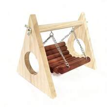 Wooden Hamster Toy, Apple Branch Swing Hammock, Golden Hamster Traverse Play Tree Hole, Small Pet Chew Decor Supplies - Multicolor - View 7