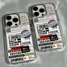 1pc Industrial Style Label Patchwork Photo Frame Soft Phone Compatible With 17 16 15 14 13 12 11 Pro 14 15 16E Plus XS XR X 8 SE 2020 Valentines Day Phone [Model] - 1 cái - Xem 1