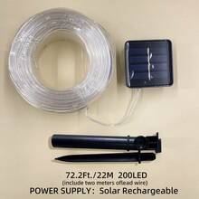 1串50/100/200/300颗LED灯珠，长度7米/12米/22米/32米，太阳能灯串，8种模式，户外照明，适用于花园、后院、露台、围栏、门廊、泳池、树木装饰[太阳能] - 太陽能管燈 - 查看 10