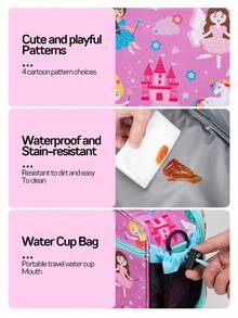 1个彩色卡通印花保温午餐包，大容量，便携式保冷手提袋，带肩带，适合工作和户外活动，保温午餐盒 - 彩色 - 查看 4